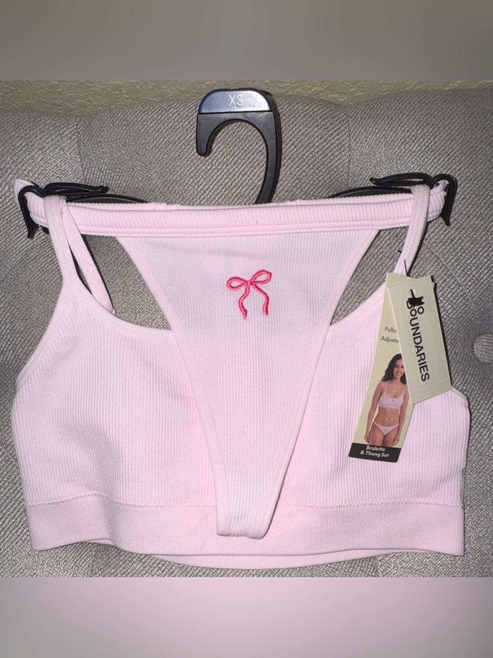 No Boundaries bralette and thong set, sz XS